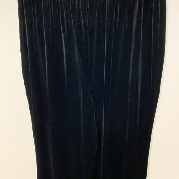 Cut Loose Womens Size M Black Velvet Pull On Pants Rayon Silk Ankle Holiday - Picture 5 of 13